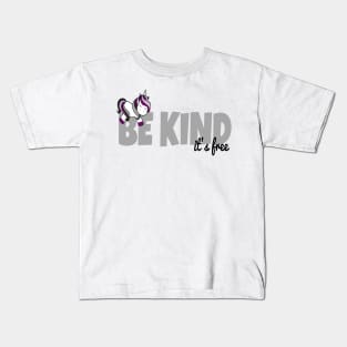 Be Kind, It's Free - Asexual Unicorn Kids T-Shirt